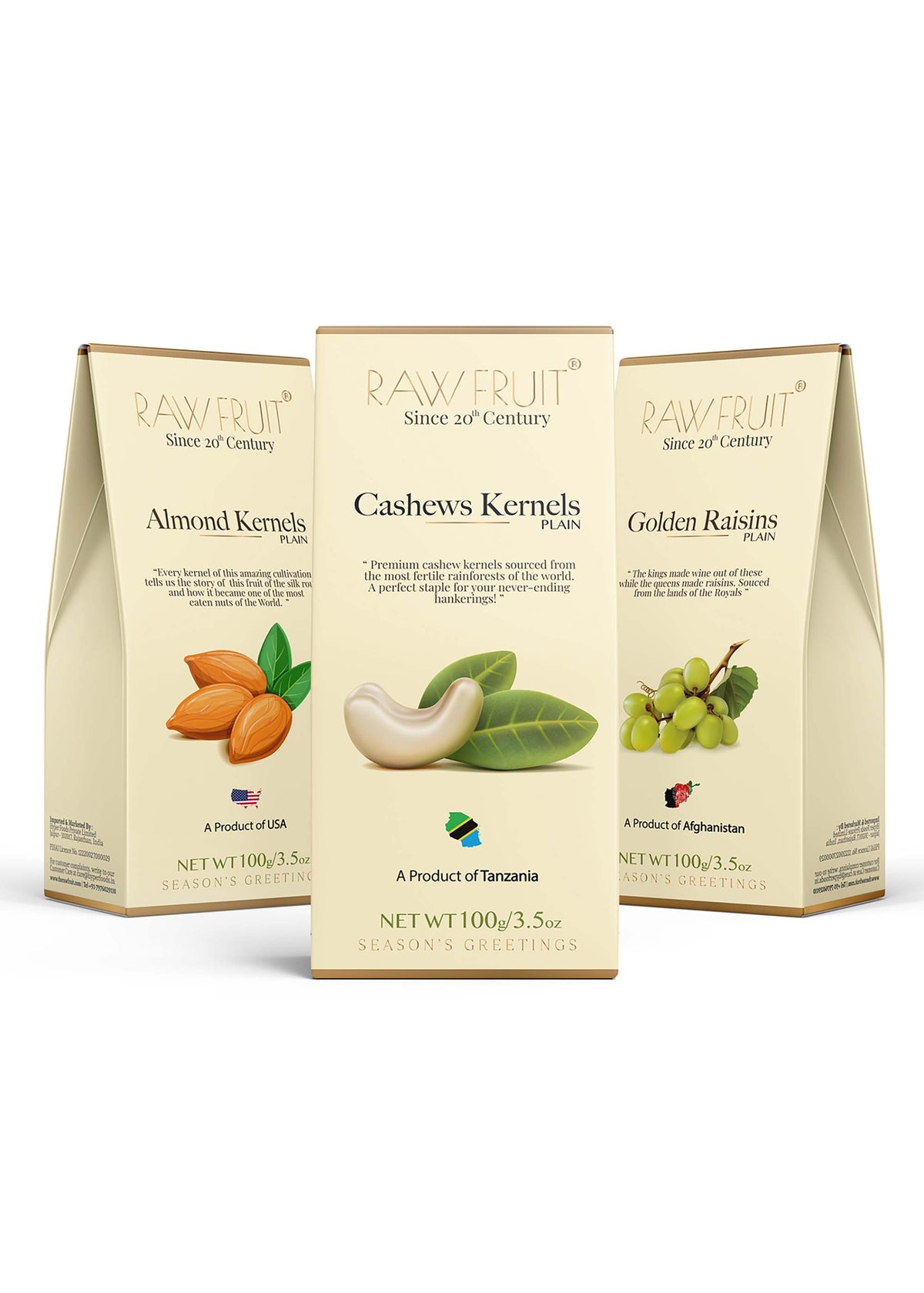 Dry Fruits Combo Pack Cashews, Almonds & Raisins