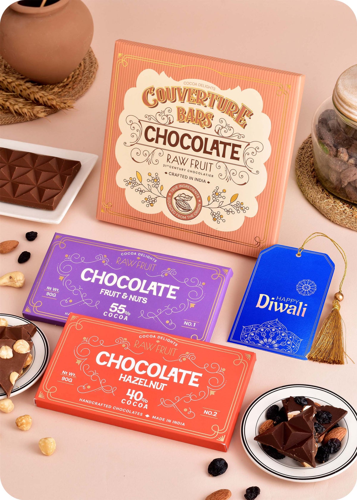 Fruit & Nut and Hazelnut Chocolate Bar