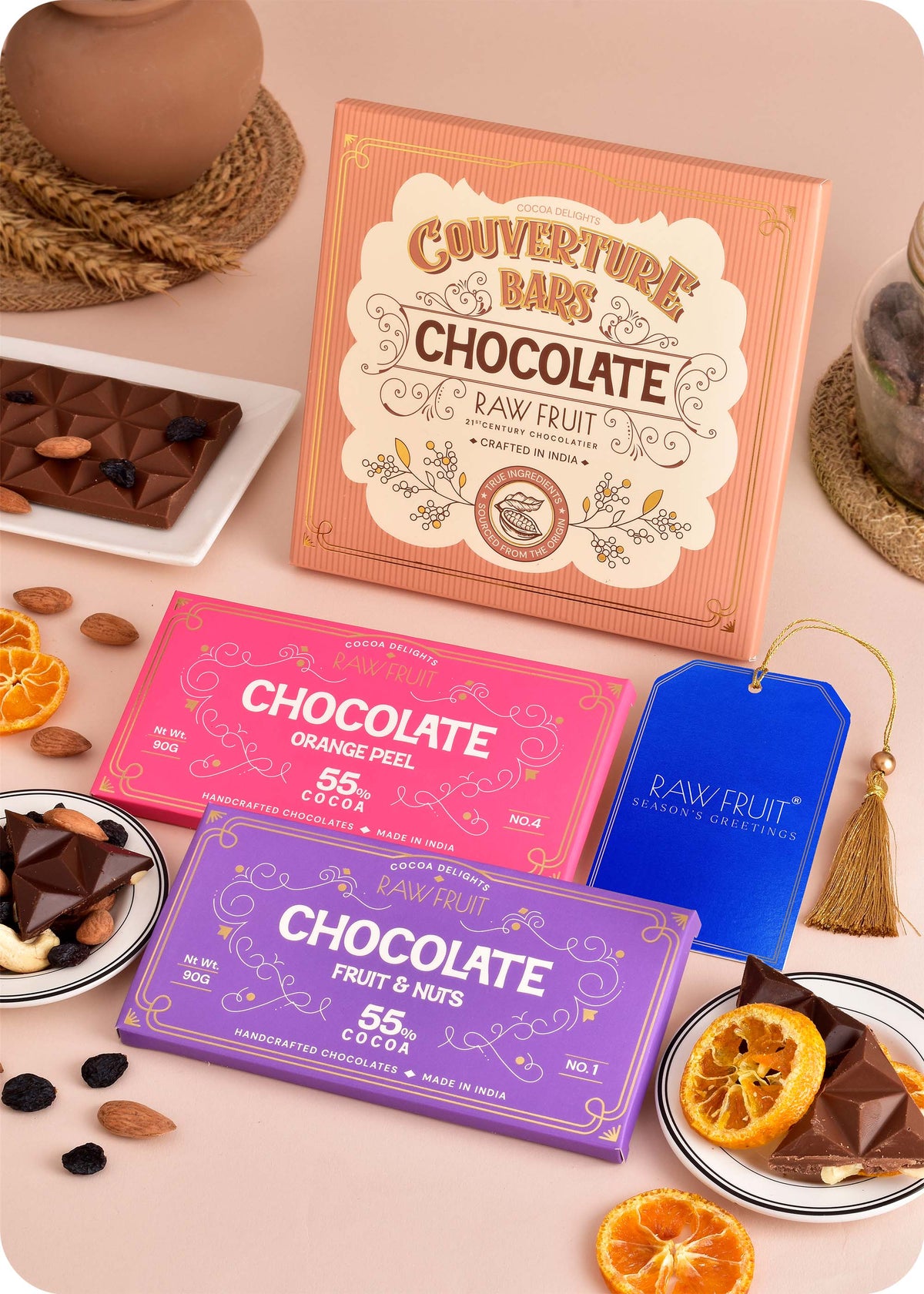 Fruit & Nuts and Orange Peel Chocolate Bar 