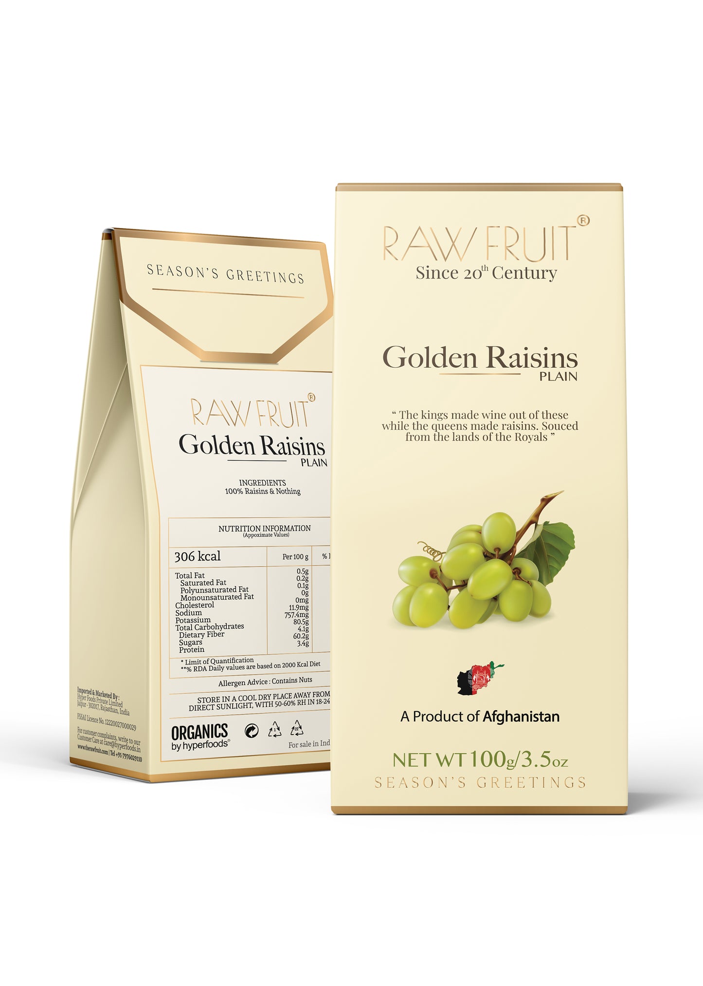 RawFruit Afghanistan Golden Raisins Pack
