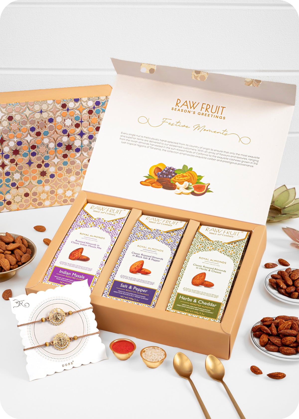 Dry Fruits Box for Gift with Set of 2 Rakhi