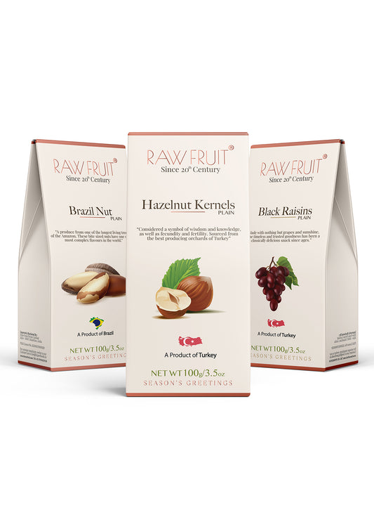 Dry Fruits Combo Pack Hazel Nut, Brazil Nut, & Black Raisins