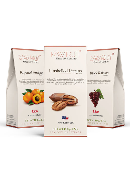 Dry Fruits Combo Pack Pecans, Apricot, & Black Raisins