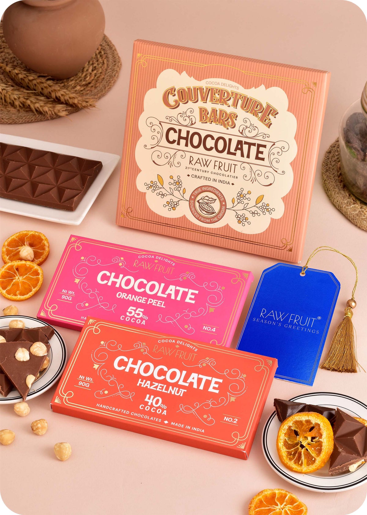 Hazelnuts and Orange Peel Chocolate Bar 