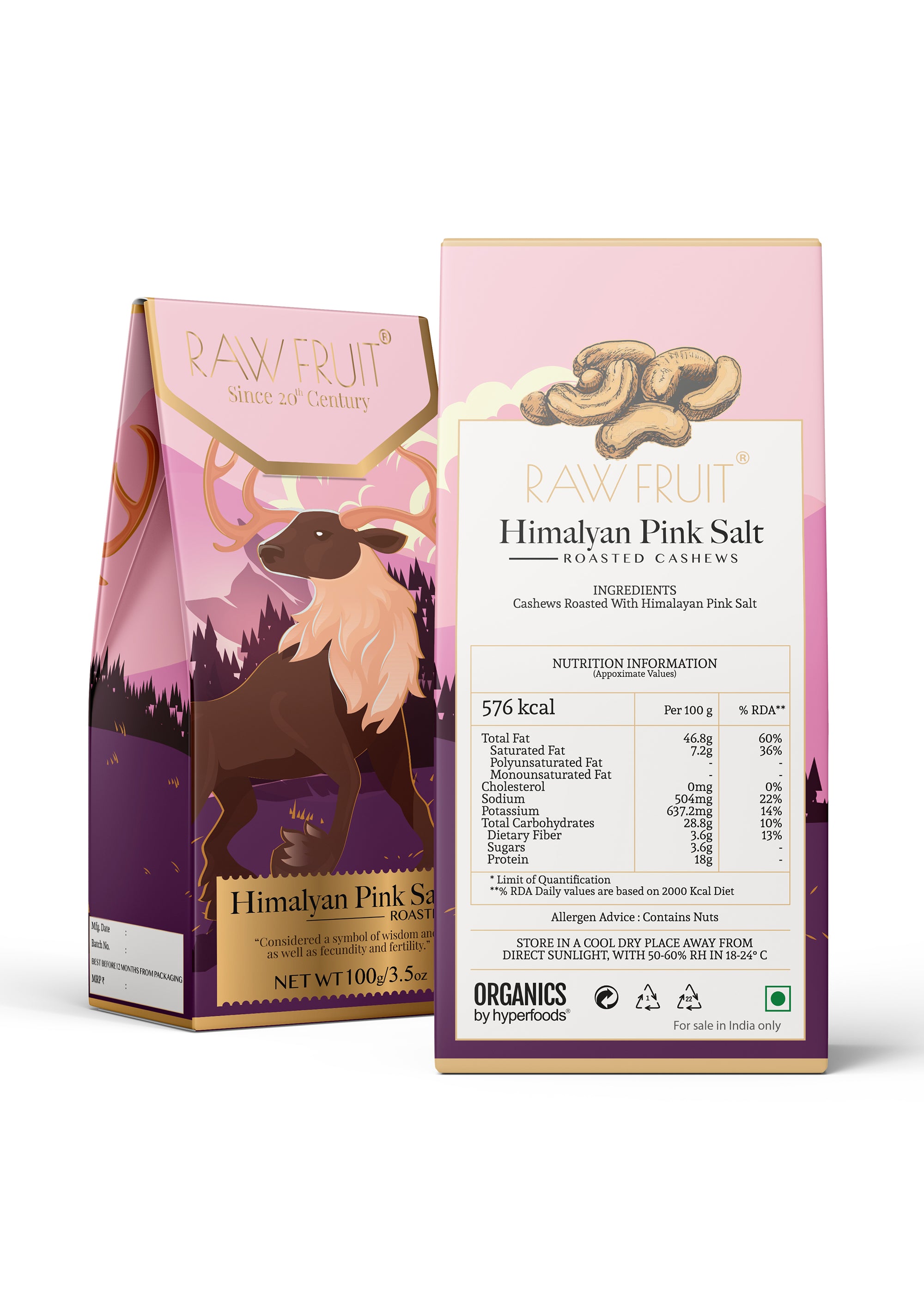 Pink Salted Roasted Cashews Pack of 2