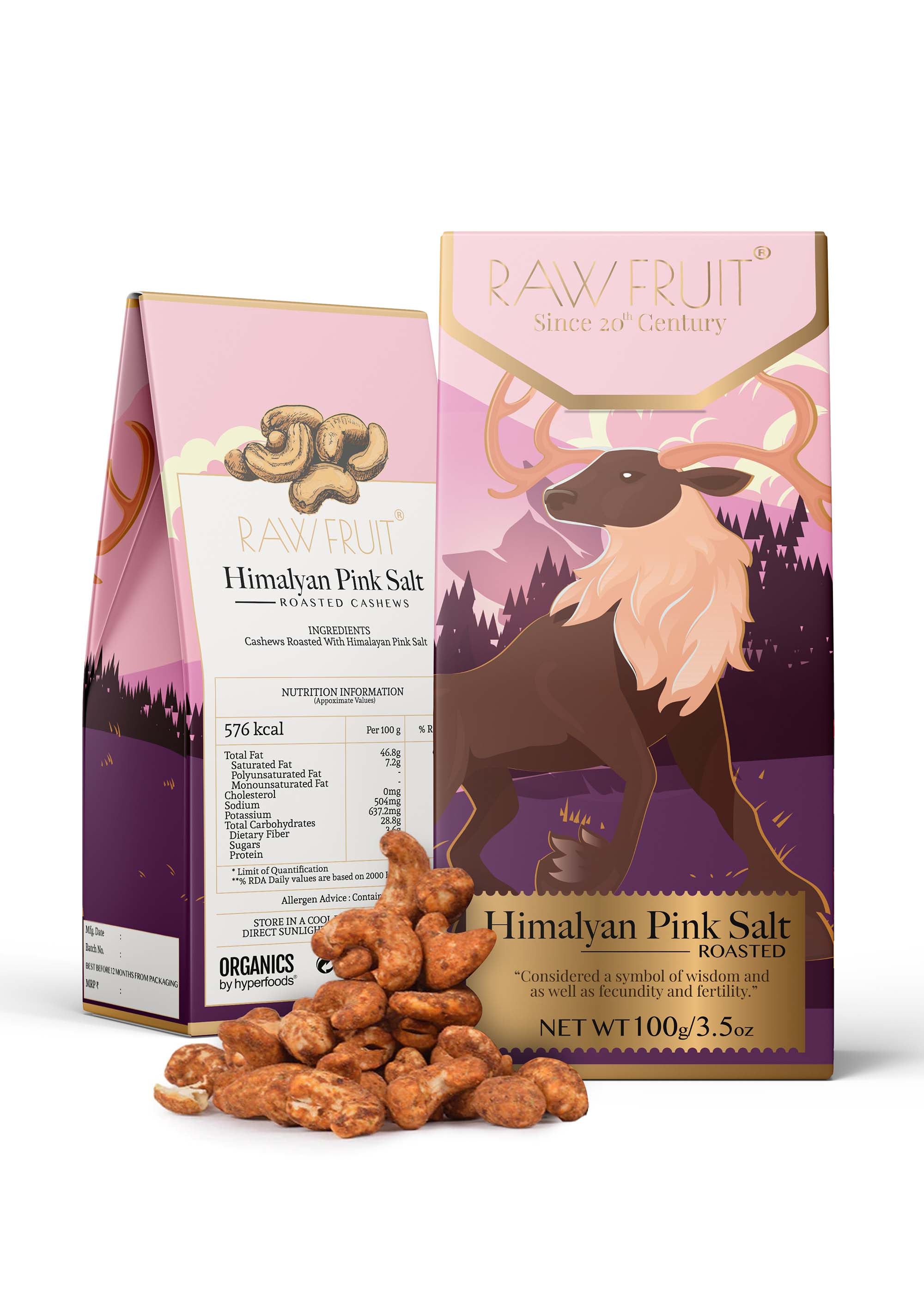 Pink Salted Roasted Cashews Dry Fruits Pack