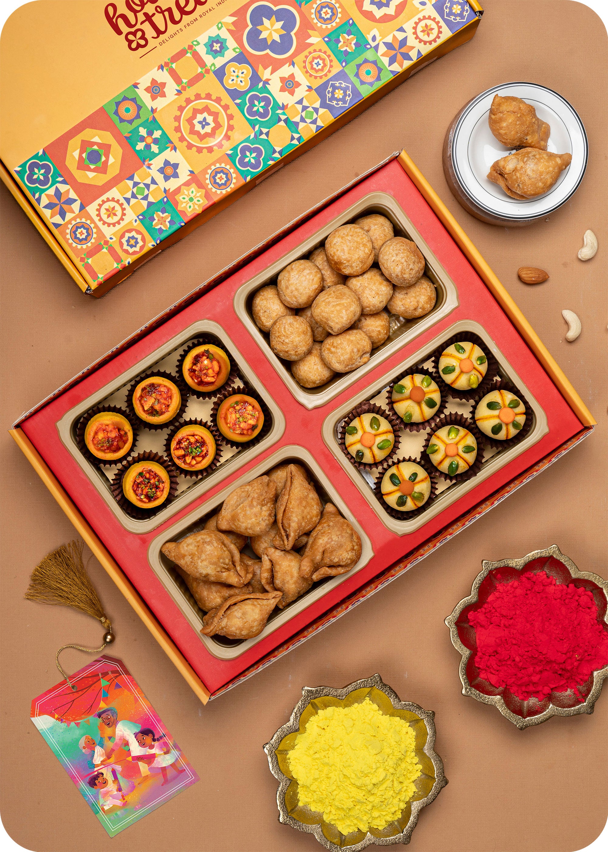 Holi Gift Pack Thandai & Pan Laddoo, Kachori & Samosa