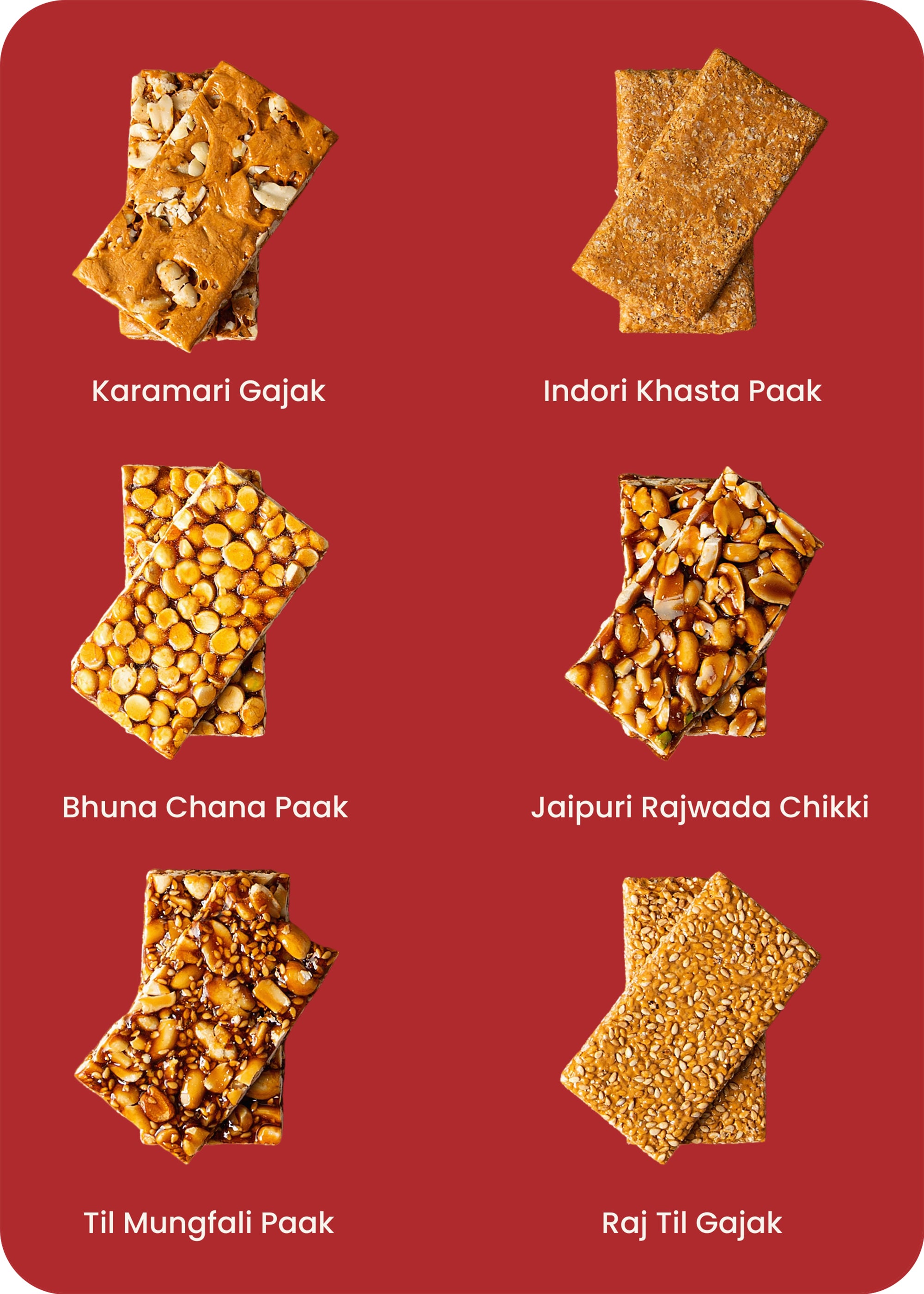 Lohri Special Hamper : 6 Varieties of Gajak (900 Grms)