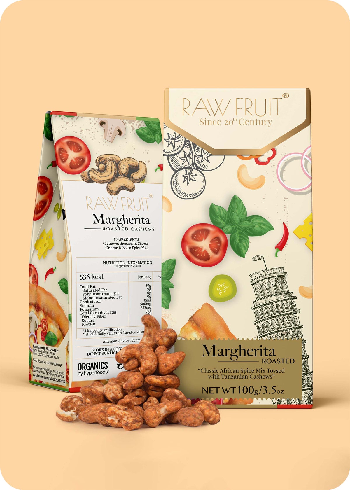 Italian Margherita Roasted Cashews Dry Fruits Pack