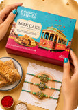 Double Delights : Milk Cake Sweet with set of 3 Rakhi