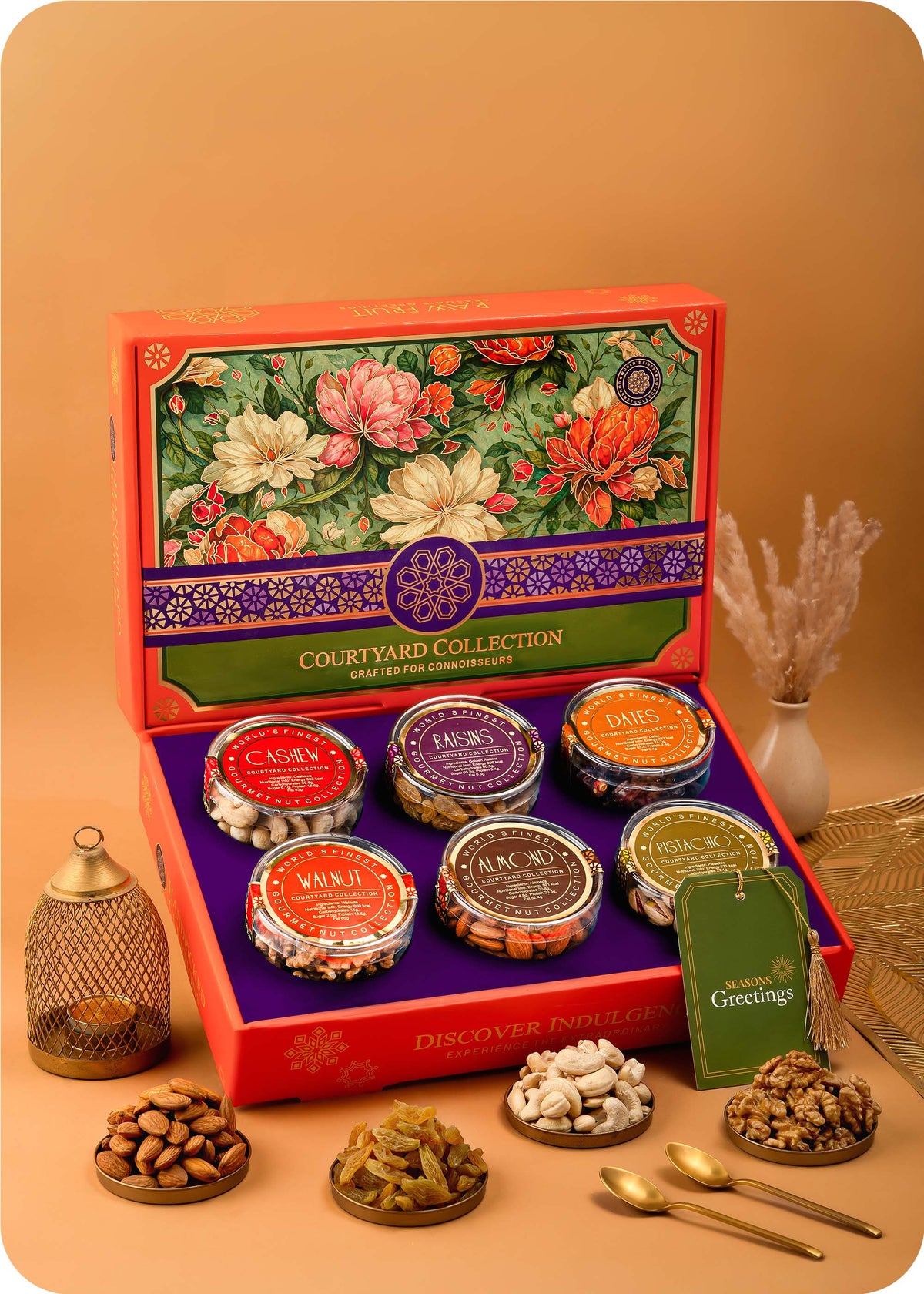 Assorted Nuts & Dry Fruits Gift Packs including Cashews, Almonds, Raisins, Walnuts, Pistachios & Dates.