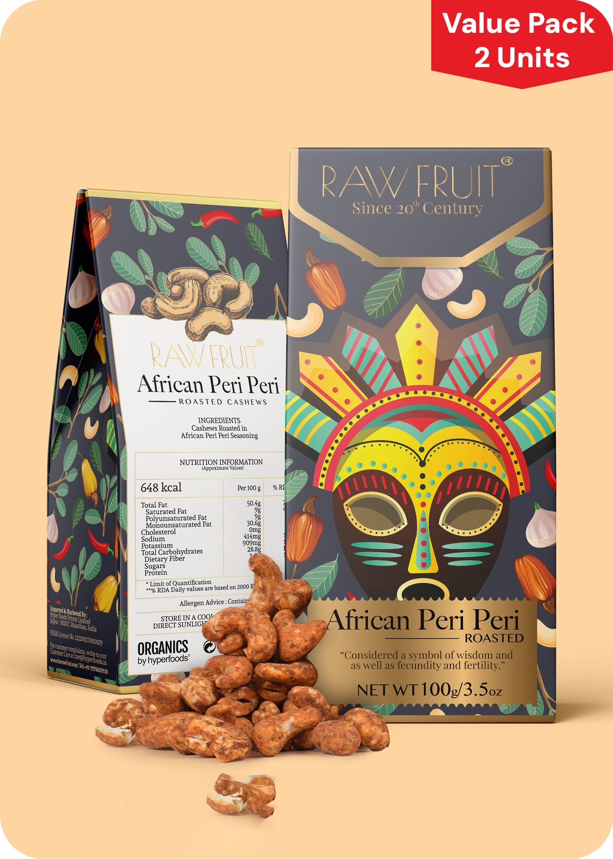 Peri Peri Roasted Cashews Pack of 2