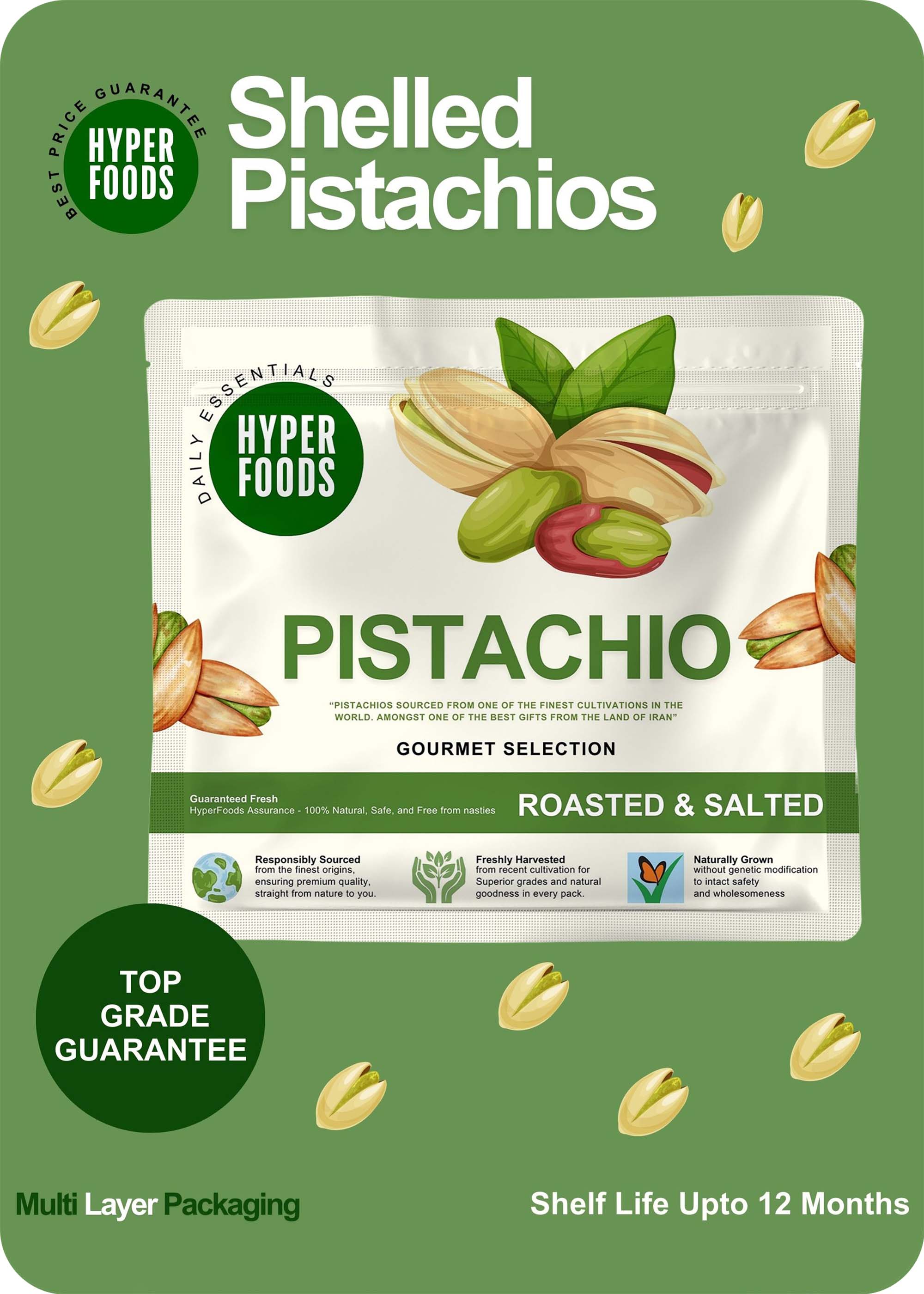Pistachios Resealable Pouch 200gm