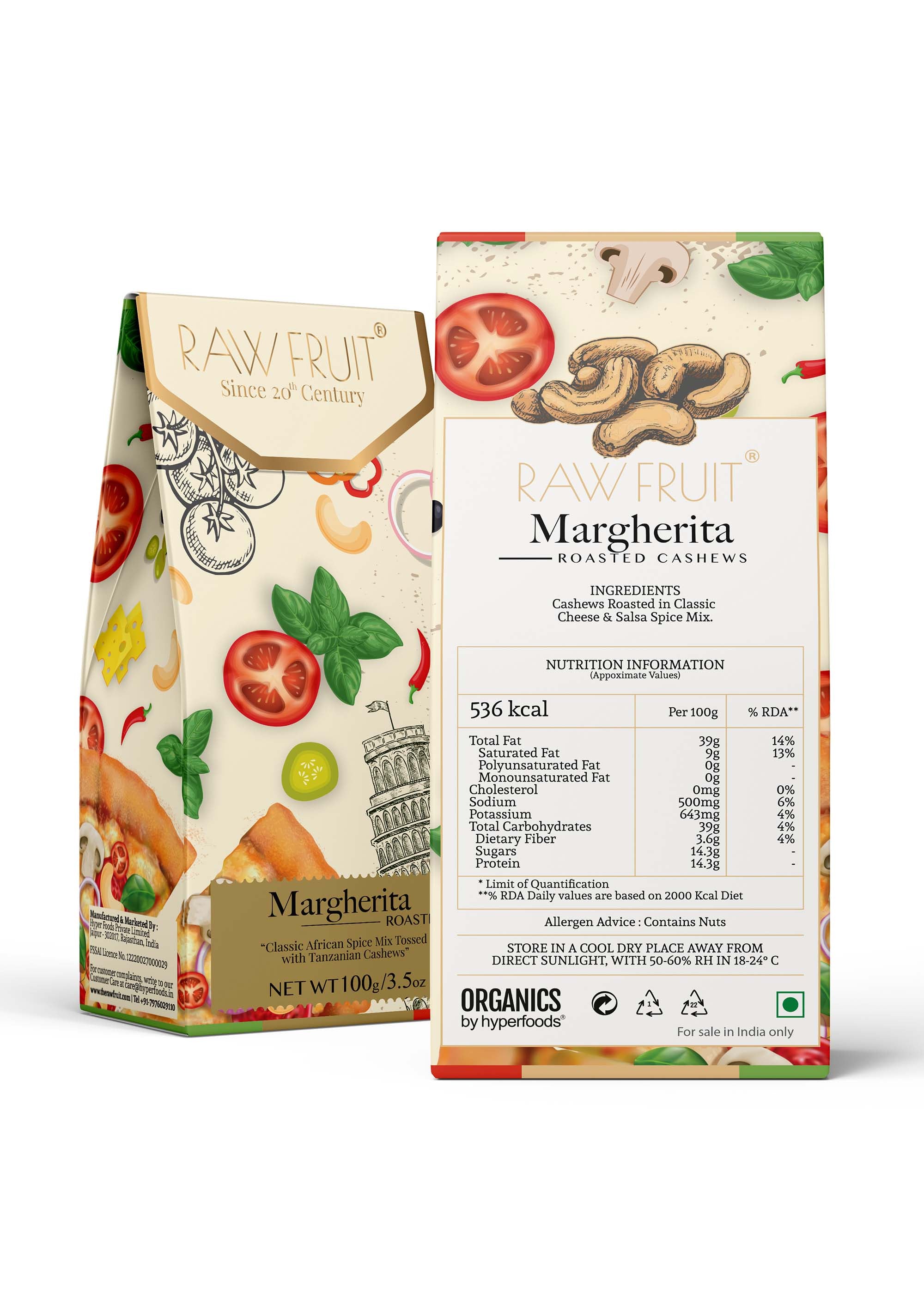 Italian Margherita Roasted Cashews Dry Fruits Pack