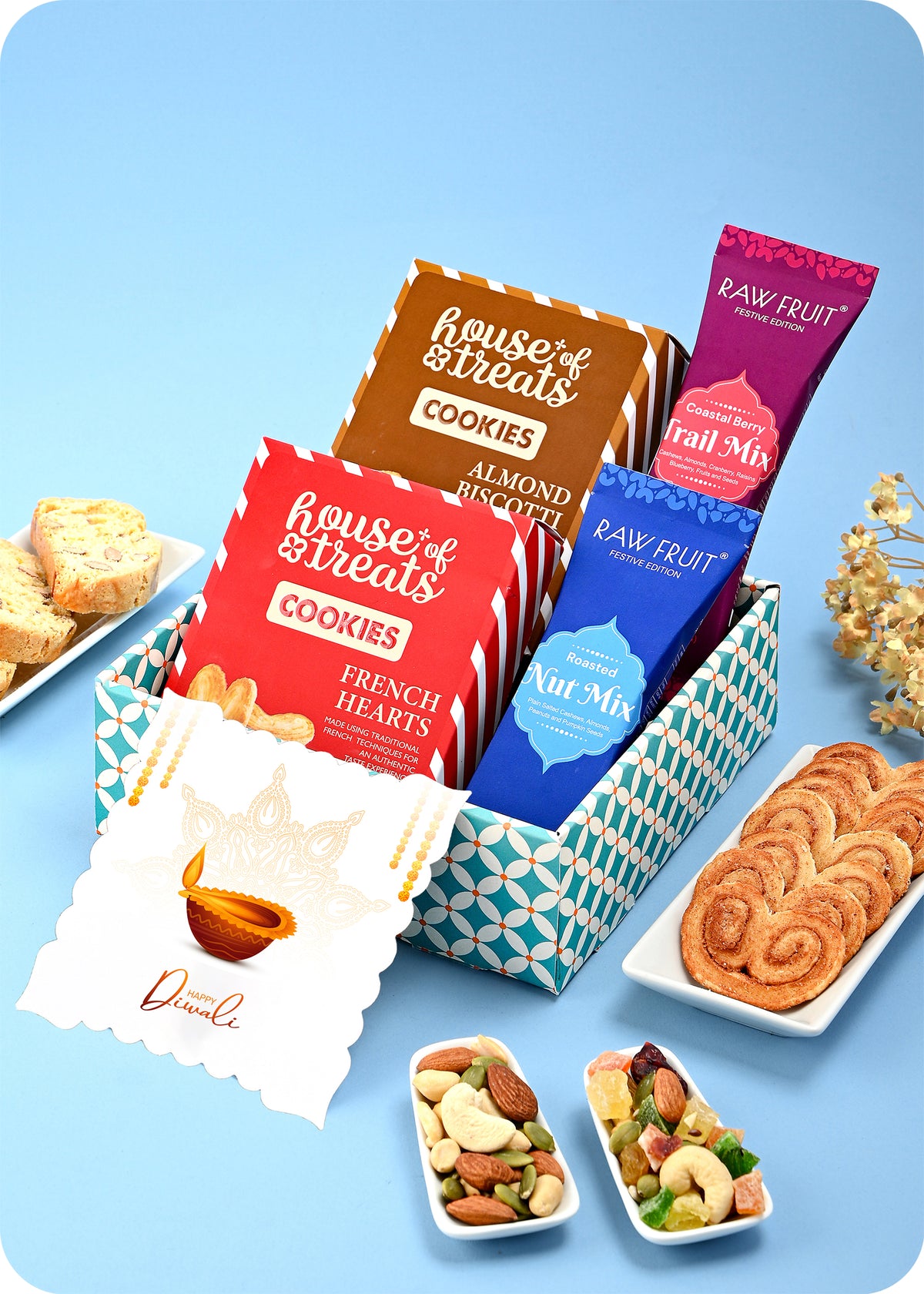 Diwali Gift Box: Nut Mix & Cookies