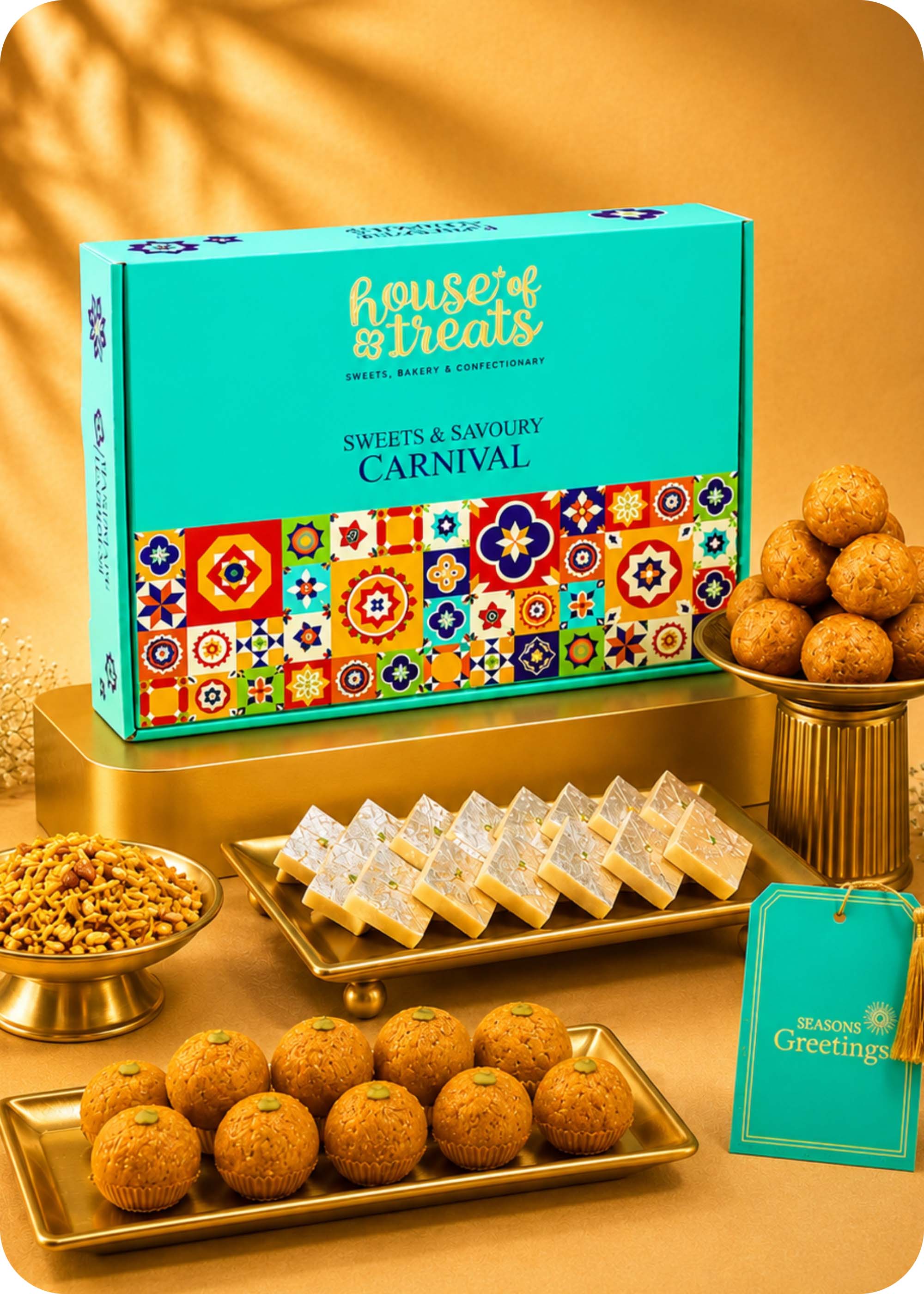 Rakhi Festive Sweets Gift Pack with Set of 2 Rakhi