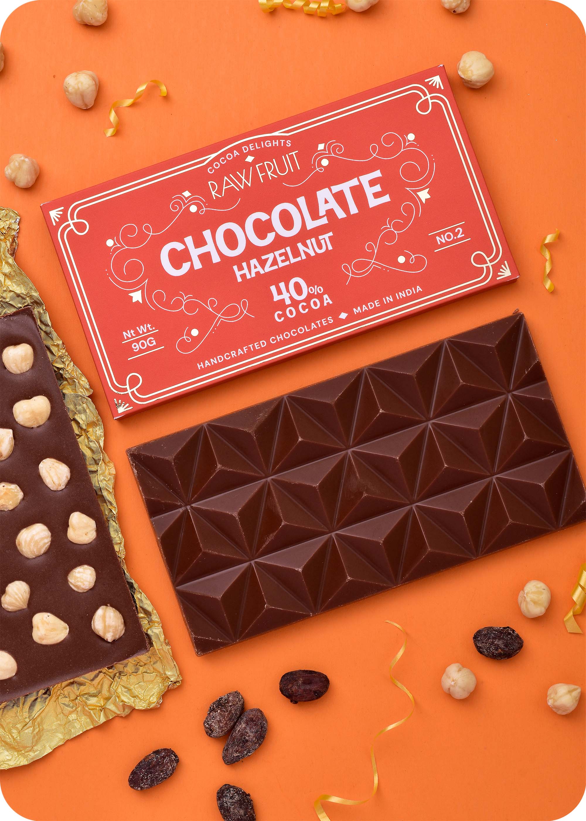 Coffee Almond, Orange Peel and Hazelnut Chocolate Bar